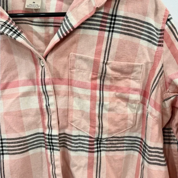 SOLD Duluth Trading Co Flannel Pink Plaid Shirt Womens Size M - Picture 3 of 6